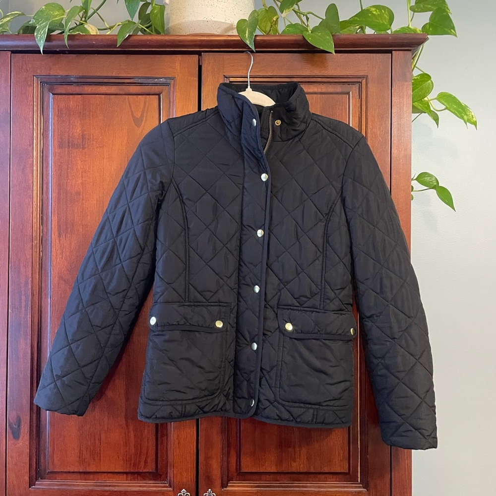 J. Crew Black Quilted Jacket